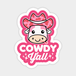 Cowdy Yall Country Kawaii Cow Pun Magnet