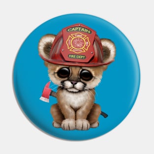 Cute Cougar Cub Firefighter Pin