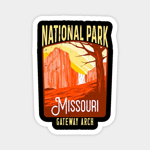 Vintage Gateway Arch National Park Missouri Magnet by Alien Bee Outdoors