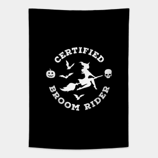 Halloween Witch Certified Broom Rider Nurse Teacher Vintage Tapestry