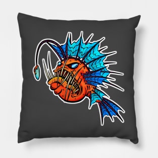Angry Anglerfish Deep Sea Horror! Pillow