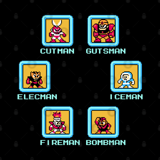 Mega-Man 1 Robot Masters by allysontx