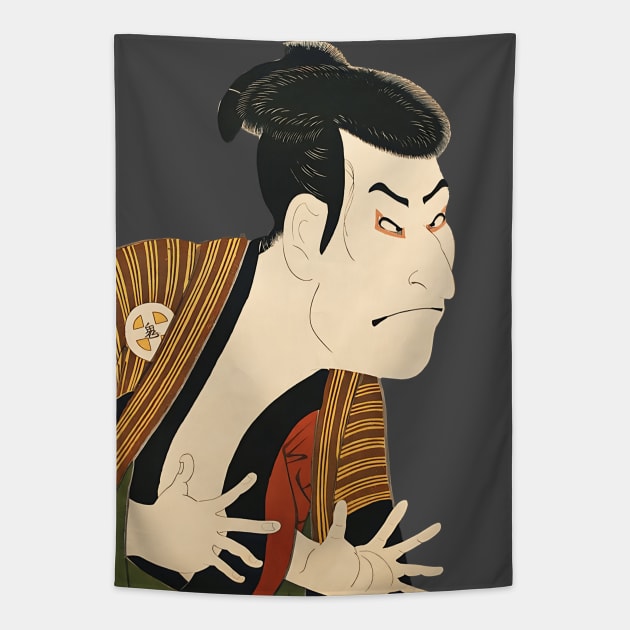 japanese traditional theater Kabuki actor Japanese fine art Tapestry by geekmethat