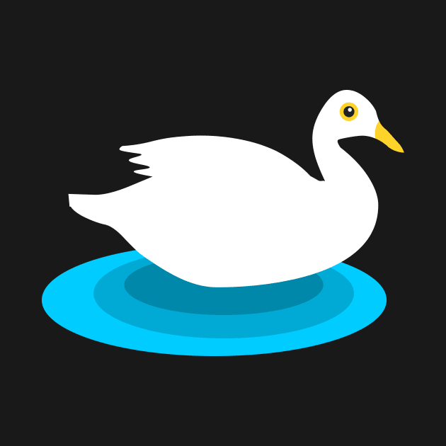 white swimming duck by Baobabprintstore