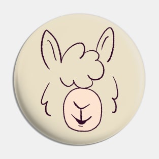 Llama Face Pin