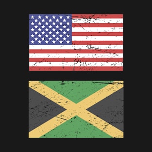 United States Flag & Jamaica Flag T-Shirt