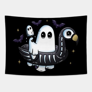 Summer Ghost Flamingo Floatie Tapestry