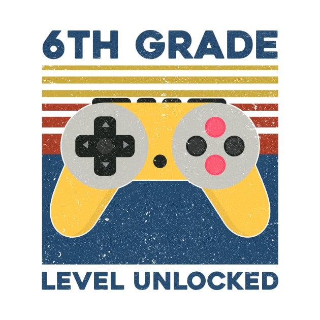 Kids 6th Grade Level Unlocked Back To School Video Gamer by hardyhtud