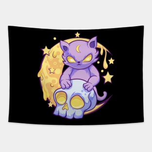 Kawaii pastel Goth Witchy Cat Tapestry