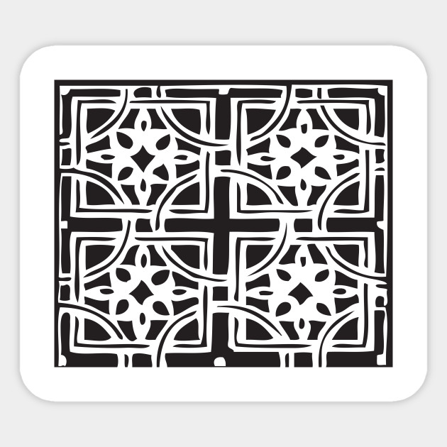 Black And White Geometric Abstract Art Brucealmighty Sticker