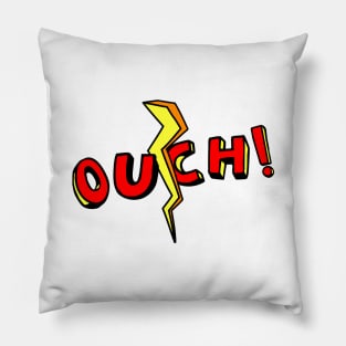 Comic Old School Ouch Hurt Funny Retro Thunder Lightning Cool Gift Pillow