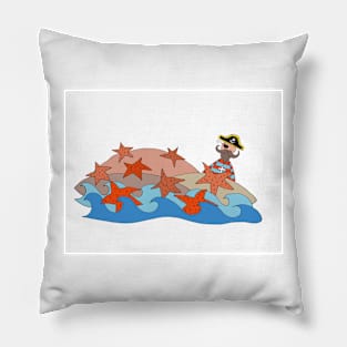 Pete the part-time pirate - starfish Pillow