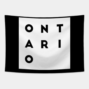 Ontario | White square, black letters | Canada Tapestry