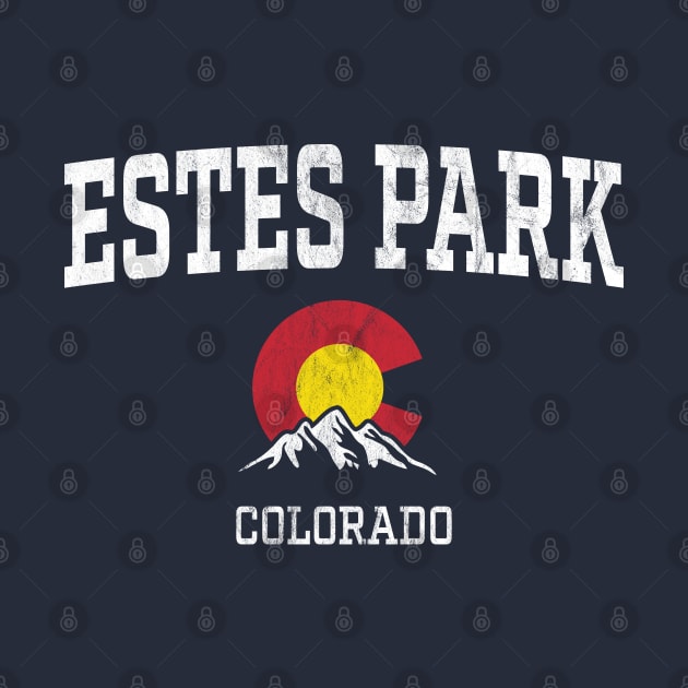 Estes Park Colorado CO Vintage Athletic Mountains by TGKelly