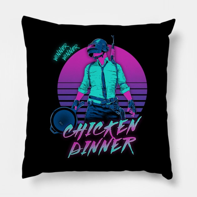 Retro Winner Pillow by ddjvigo