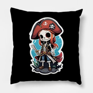 Pirate Skeleton Girl 2 Pillow