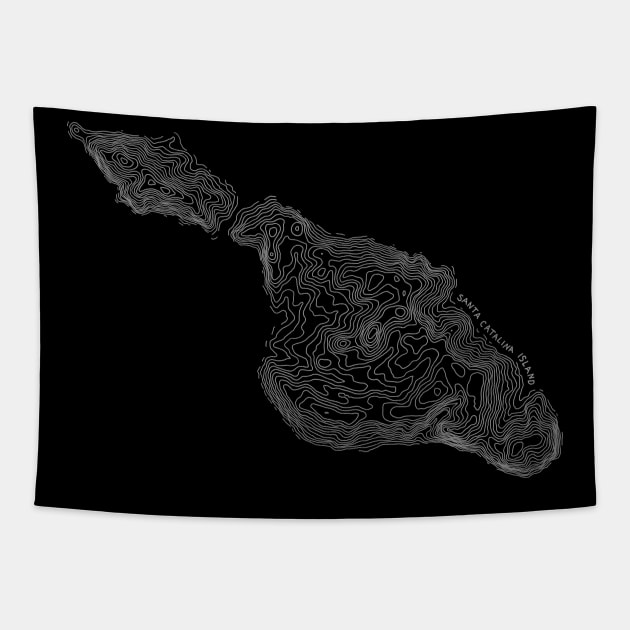 Santa Catalina Island (BW) Tapestry by simplistictees