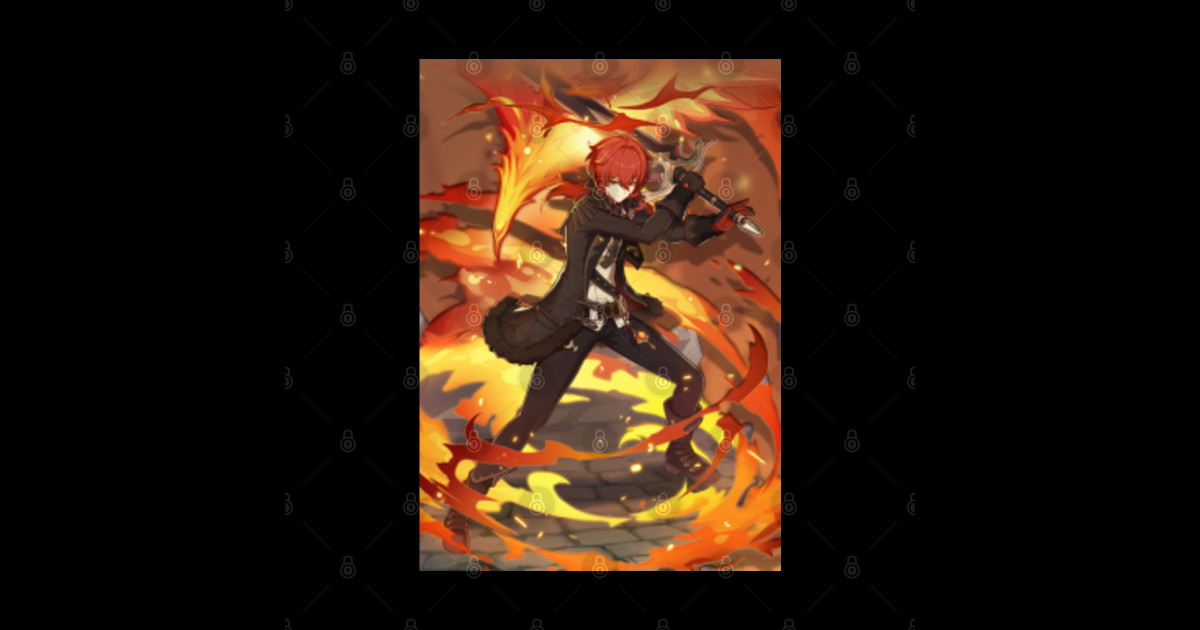 Diluc Splash Art Genshin Impact Genshin Impact TeePublic