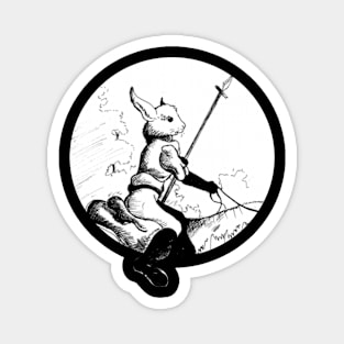 Lance wielding hare - vintage fantasy inspired art and designs Magnet