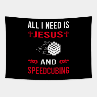 I Need Jesus And Speedcubing Speedcube Speedcuber Speed Cubing Tapestry