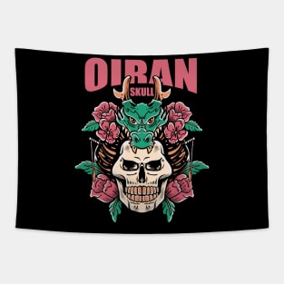 Japanese oiran skull Tapestry