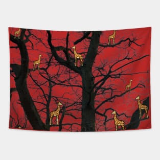 giraffes on the tree Tapestry