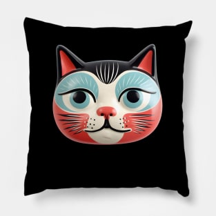 Retro Kitschy Cat Heads Pillow