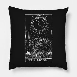 Moon Tarot in white Pillow