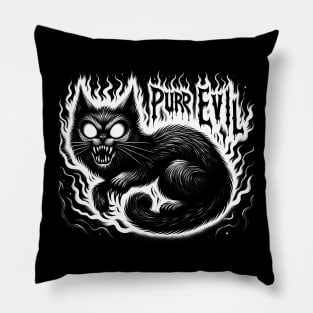 Purr Evil Heavy Metal Satanic Cat Pillow