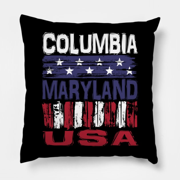 Columbia Maryland USA T-Shirt Pillow by Nerd_art