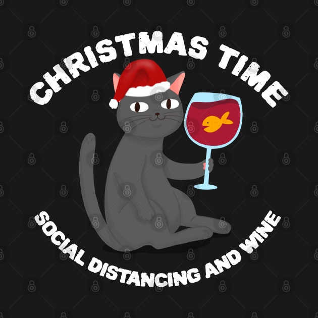 Christmas Time Social Distancing And Wine by ZenCloak