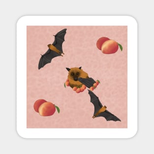 Fruit Bats and Mangoes Pink Magnet