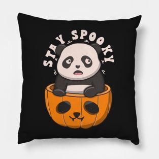 Retro Panda Stay Spooky Pillow