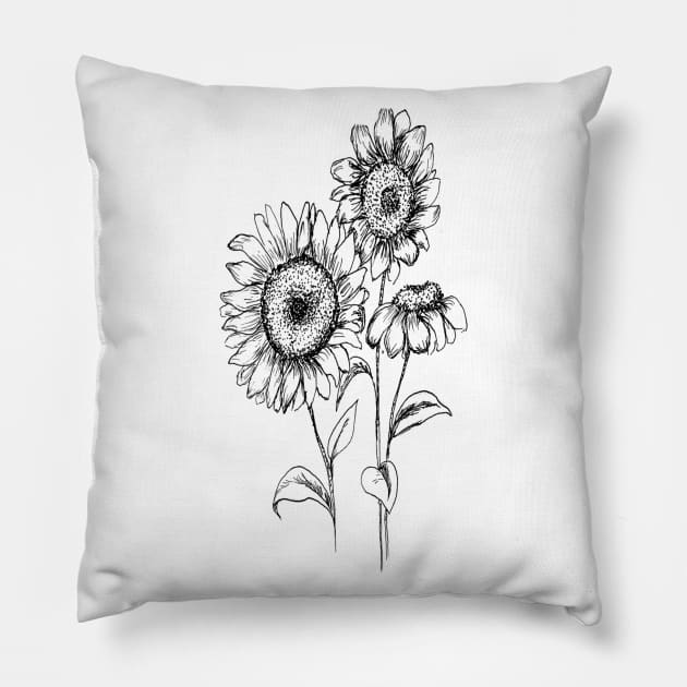 sunflower Pillow by ibtihella