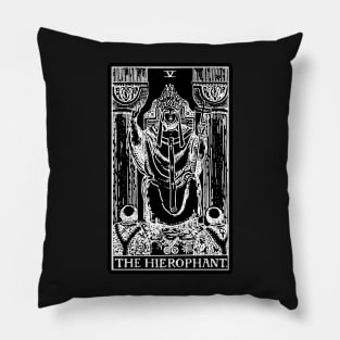 V. The Hierophant Tarot Card | Obsidian and Pearl Pillow