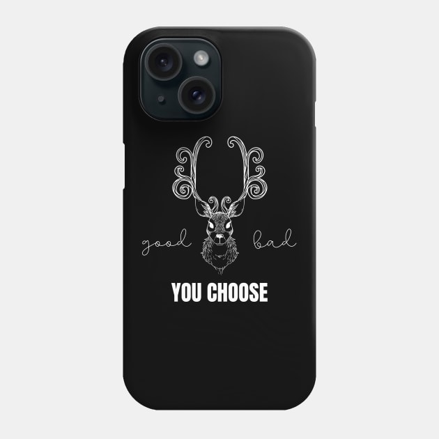 Evil Reindeer Good or Bad? You Choose Christmas Gifts Christmas Anticipation Christmas List Santa Claus Phone Case by nathalieaynie