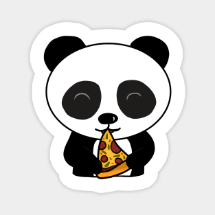 Cute Panda Bear Eating Pizza Magnet