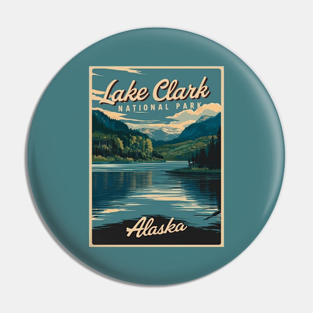 Travel Poster Lake Clark Alaska Pin by Perspektiva