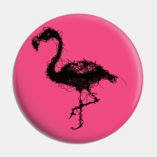 Flamingo Line Art - Minimalist Bird Design Pin