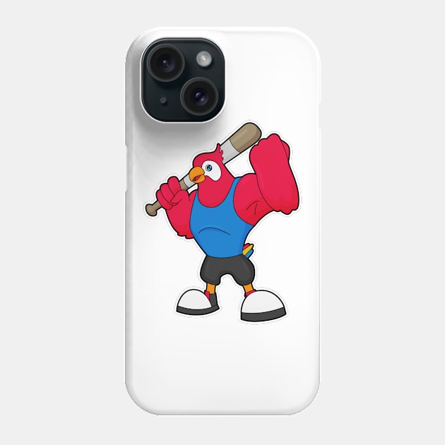 Parrot at Baseball with Baseball bat Phone Case by Markus Schnabel