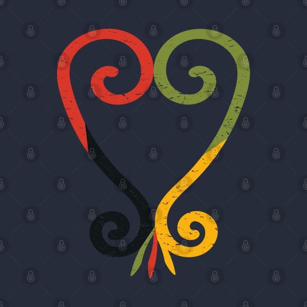 Sankofa Heart made in Pan African colors by tatadonets