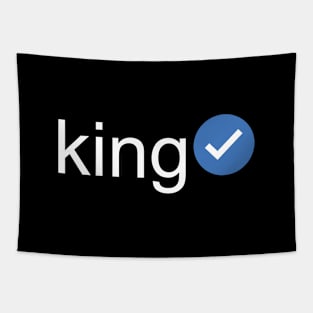 Verified King (White Text) Tapestry
