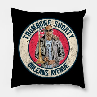 Retro Style Fan Art Design Trombone Shorty // Vintage Orlens Avenue Pillow