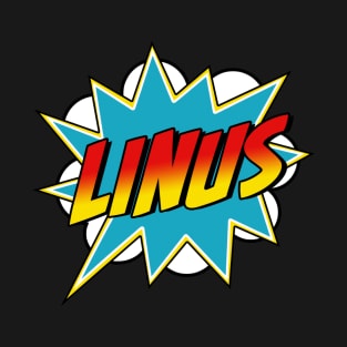 Boys Linus Name Superhero Comic Book T-Shirt