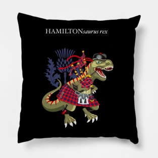 Clanosaurus Rex HAMILTONsaurus rex Hamilton Modern Red Scotland Ireland Family Tartan Pillow