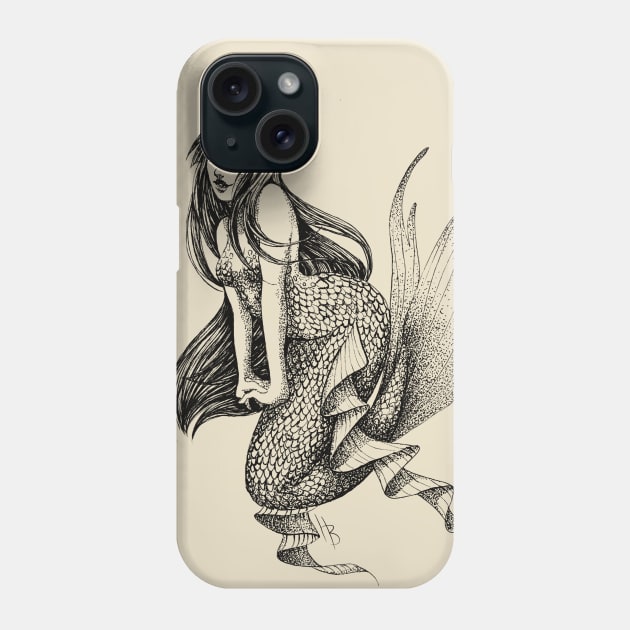 Elegent Mermaid (B&W- full transparent) Phone Case by Hannahbattle