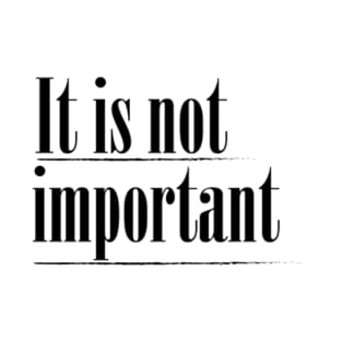 It is not important T-Shirt