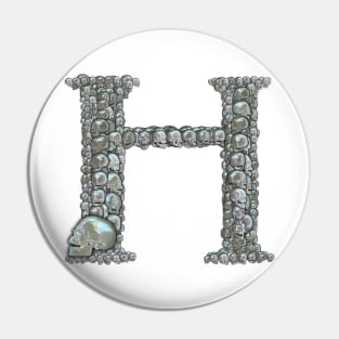 Skull Alphabet H Pin