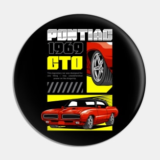 Retro V8 GTO Car Pin