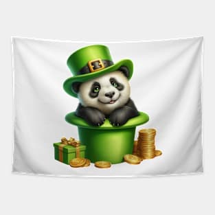 Panda Bear Hat for Patrick's Day Tapestry